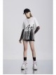 Black Gothic Half-Finger Skull Print Mesh Arm Sleeve
