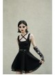 Black Gothic Half-Finger Skull Print Mesh Arm Sleeve