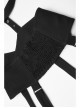 Metal Eyelets Shoulder Strap Front Button Black Punk Suspenders Corset