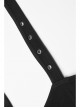 Metal Eyelets Shoulder Strap Front Button Black Punk Suspenders Corset