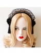 Retro Fashion Halloween Christmas Gothic Black Maid Lace Flowers Tassel Headband