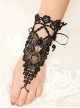 Black Lace Gems Gothic Punk Retro Personality Bracelet Long Gloves