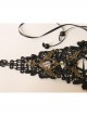 Black Lace Gems Gothic Punk Retro Personality Bracelet Long Gloves