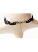 Black Lace Gems Pearls Creativity Personality Gothic Retro Short Necklace
