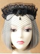 Gothic Lace Crown Headband Veil Retro Exaggerated Masked Mesh Mask