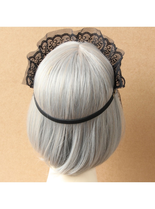 Gothic Lace Crown Headband Veil Retro Exaggerated Masked Mesh Mask
