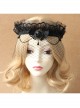 Gothic Lace Crown Headband Veil Retro Exaggerated Masked Mesh Mask