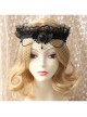 Gothic Lace Crown Headband Veil Retro Exaggerated Masked Mesh Mask