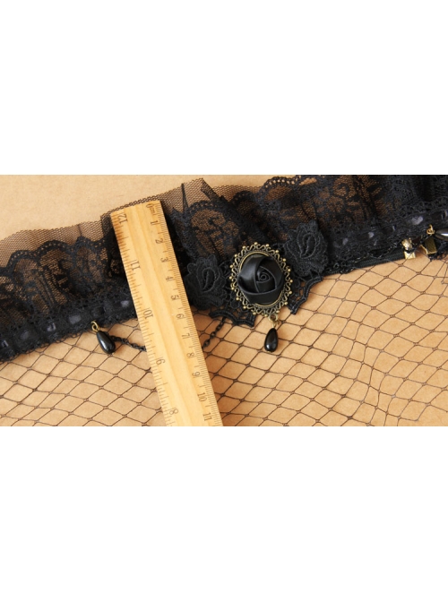 Gothic Lace Crown Headband Veil Retro Exaggerated Masked Mesh Mask