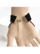 Black Gothic Rose Velvet Handmade Bracelet Velvet Belt Cross Pendant Wristband