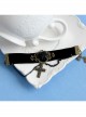 Black Gothic Rose Velvet Handmade Bracelet Velvet Belt Cross Pendant Wristband