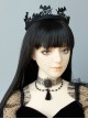 Gothic Style Black Retro Witch Weird Head Halloween Faux Pearl Tassel Hollow Choker