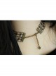 Gothic Style Black Retro Witch Weird Head Halloween Faux Pearl Tassel Hollow Choker