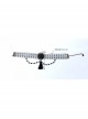 Gothic Style Black Retro Witch Weird Head Halloween Faux Pearl Tassel Hollow Choker