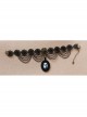 Retro Fashion Gothic Halloween Skull Pendant Black Lace Exaggerated Female Clavicle Necklace