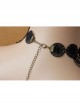 Retro Fashion Gothic Halloween Skull Pendant Black Lace Exaggerated Female Clavicle Necklace