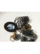 Retro Fashion Gothic Halloween Skull Pendant Black Lace Exaggerated Female Clavicle Necklace