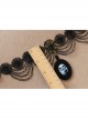 Retro Fashion Gothic Halloween Skull Pendant Black Lace Exaggerated Female Clavicle Necklace
