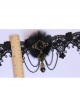 Gothic Black Masquerade Fashion Lace Female Ribbon Flower Imitation Pearl Love Choker