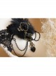 Gothic Black Masquerade Fashion Lace Female Ribbon Flower Imitation Pearl Love Choker