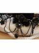 Gothic Black Masquerade Fashion Lace Female Ribbon Flower Imitation Pearl Love Choker