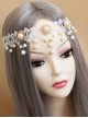 Baroque White Palace Style Bride Pearl Lace Wedding Christmas Wreath Headband