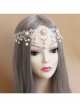 Baroque White Palace Style Bride Pearl Lace Wedding Christmas Wreath Headband