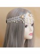 Baroque White Palace Style Bride Pearl Lace Wedding Christmas Wreath Headband
