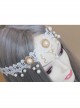 Baroque White Palace Style Bride Pearl Lace Wedding Christmas Wreath Headband