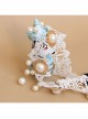 Baroque White Palace Style Bride Pearl Lace Wedding Christmas Wreath Headband