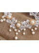 Baroque White Palace Style Bride Pearl Lace Wedding Christmas Wreath Headband