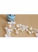 Baroque White Palace Style Bride Pearl Lace Wedding Christmas Wreath Headband