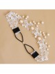Baroque White Palace Style Bride Pearl Lace Wedding Christmas Wreath Headband