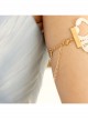 White Baroque Palace Style Retro Tassel Lace Female Wedding Dress Resin Diamond Arm Ring Bracelet