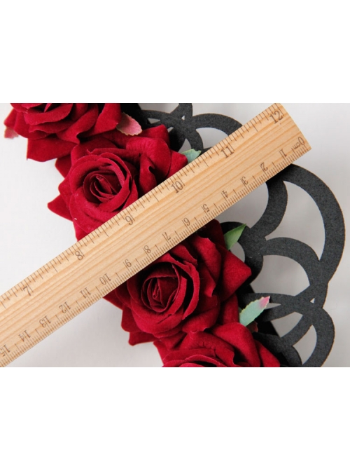 Halloween Christmas Gothic Retro Queen Red Rose Black Crown Wreath Headband
