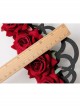 Halloween Christmas Gothic Retro Queen Red Rose Black Crown Wreath Headband