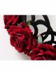 Halloween Christmas Gothic Retro Queen Red Rose Black Crown Wreath Headband