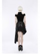 Off-Shoulder Metal Buckle Collar Black Punk Knit Slim T-Shirt