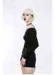 Off-Shoulder Long Sleeve White Punk Halter Knit Tight T-Shirt