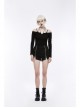 Off-Shoulder Long Sleeve White Punk Halter Knit Tight T-Shirt