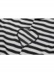 High Collar Front Chest Hollow-Out Long Sleeve White Striped Tight T-Shirt