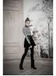 High Collar Front Chest Hollow-Out Long Sleeve White Striped Tight T-Shirt