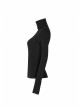 High Collar Front Chest Suede Cross Embossed Long Sleeve Black Punk Tight T-Shirt