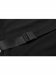 High Collar Side Hollow-Out Front Chest Buckle Long Sleeve Black Punk T-Shirt