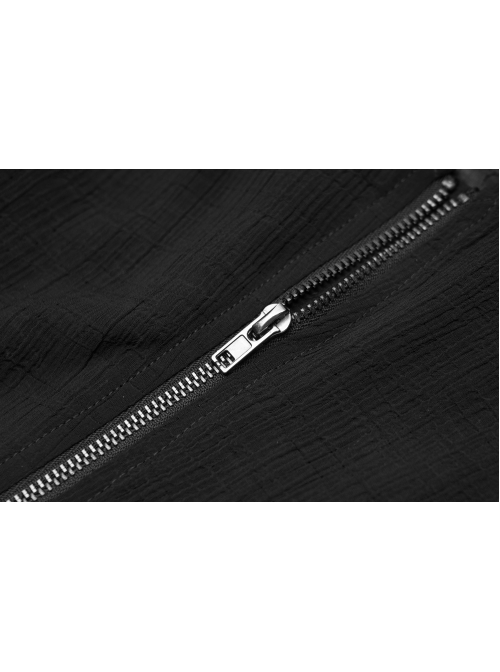 Square Collar Leather Belt Black Punk Mesh Tank