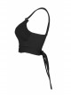 Black Punk Back Waist Bandage Short Vest