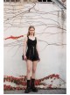 Black Punk Back Waist Bandage Short Vest