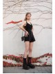 Black Punk Back Waist Bandage Short Vest
