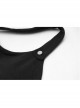 Black Punk Back Waist Bandage Short Vest