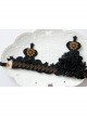 Gothic Black Retro Ribbon Rose Flower Lace Queen Halloween Prom Big Crown Headband